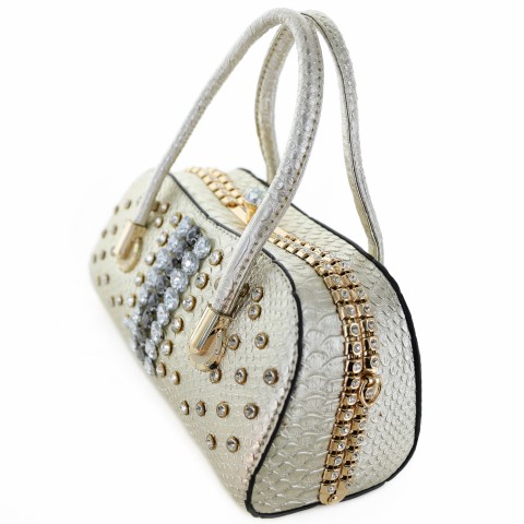 Metallic Crystal Rhinestone Studded Purse Bag