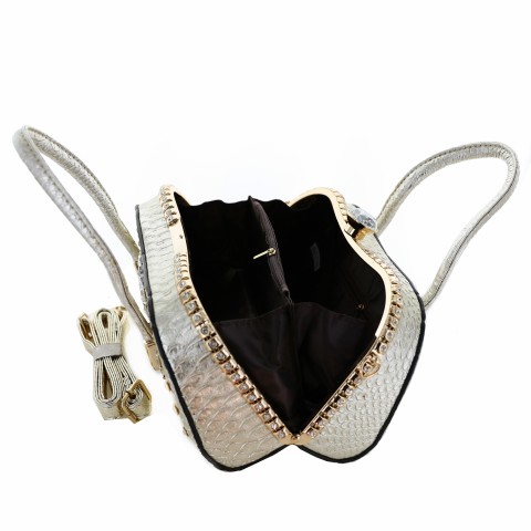 Metallic Crystal Rhinestone Studded Purse Bag