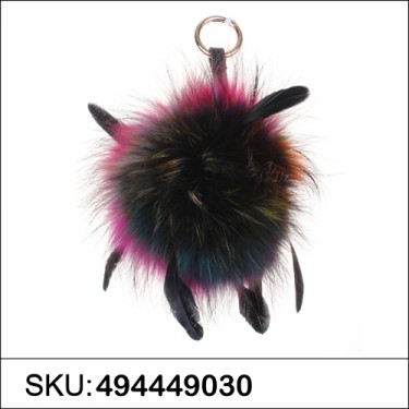 Genuine Fur Bubble Pom Pom Bag Charm