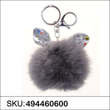 Little Rabbit Genuine Rabbit Fur Pom Pom Bag Charm