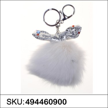 Little Rabbit Genuine Rabbit Fur Pom Pom Bag Charm