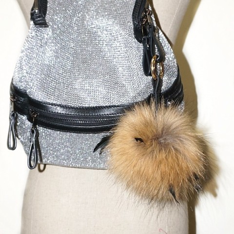 Genuine Fur Pompom Bag Charm