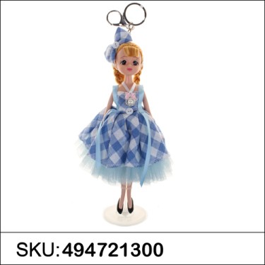 Pretty Doll In Victorian Style Dress Key Chain