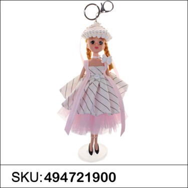 Pretty Doll In Victorian Style Dress Key Chain