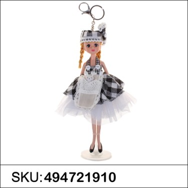 Pretty Doll In Victorian Style Dress Key Chain