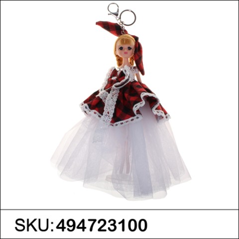 Pretty Doll In Victorian Style Dress Key Chain