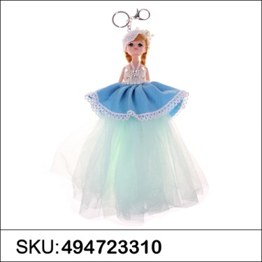 Pretty Doll In Victorian Style Dress Key Chain