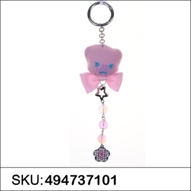 Bear Bag Charm With Hanging Crystal