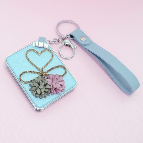 Crystal & Flowers Compact Mirror Bag Charms