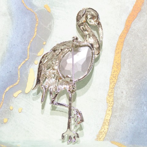 Heron Crystla Brooch