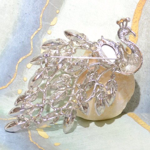 Peacock Crystal Brooch