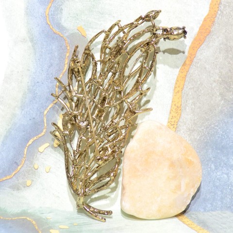 Leaf Crystal Brooch