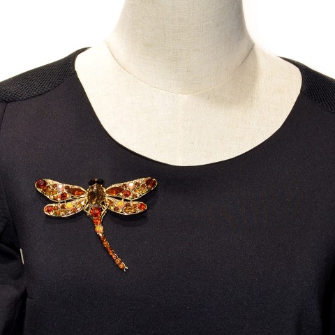 Dragonfly Crystal Brooch