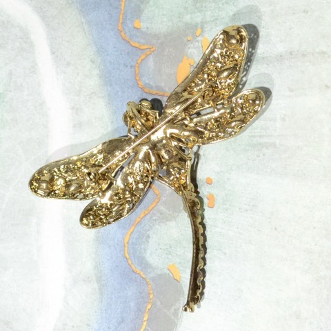 Dragonfly Crystal Brooch