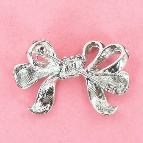 Sparkling Crystal Bow Brooches