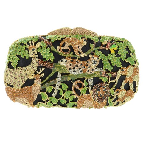 Crystal-Embellished The Zoo Evening Clutch