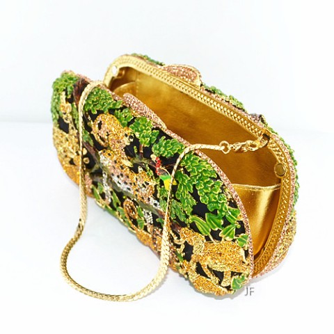 Crystal-Embellished The Zoo Evening Clutch