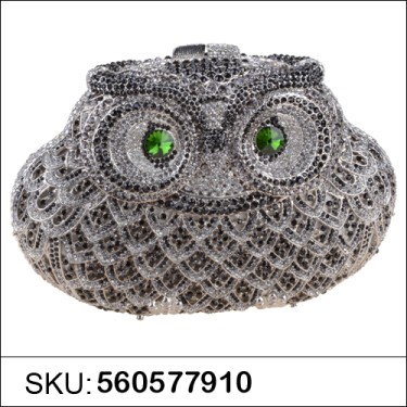 Crystal-Embellished Owl E, White