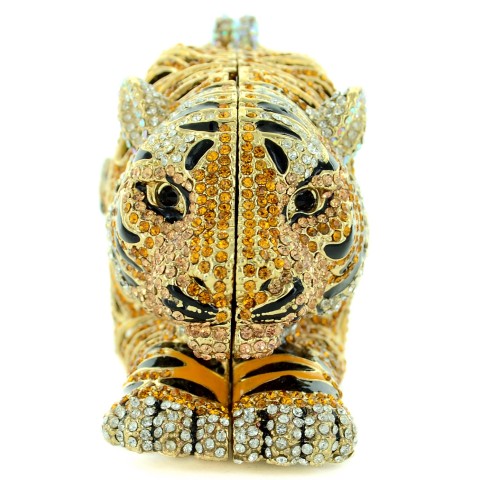 Crystal-Embellished Tiger Evening Clutch (Small)