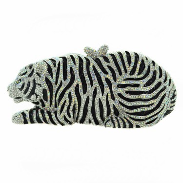 Crystal-Embellished Tiger Evening Clutch (Small)