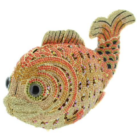 Crystal-Embellished Fish, Red