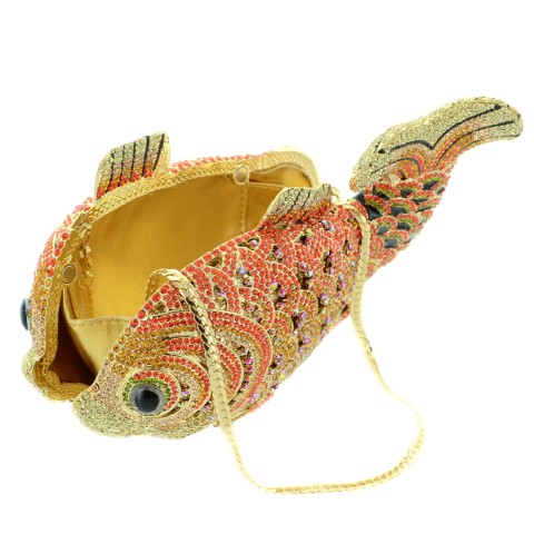 Crystal-Embellished Fish, Red