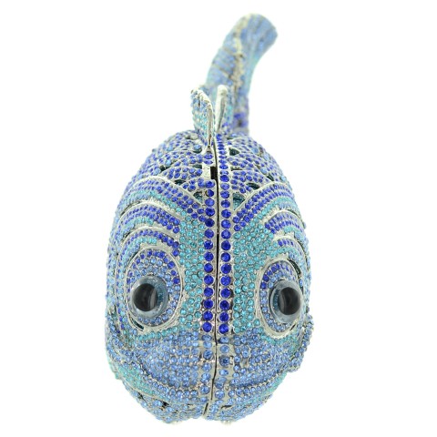 Crystal-Embellished Fish, Blue