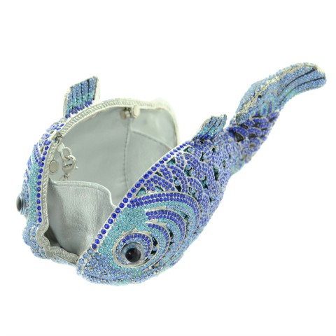 Crystal-Embellished Fish, Blue