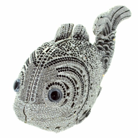 Crystal-Embellished Fish, Black