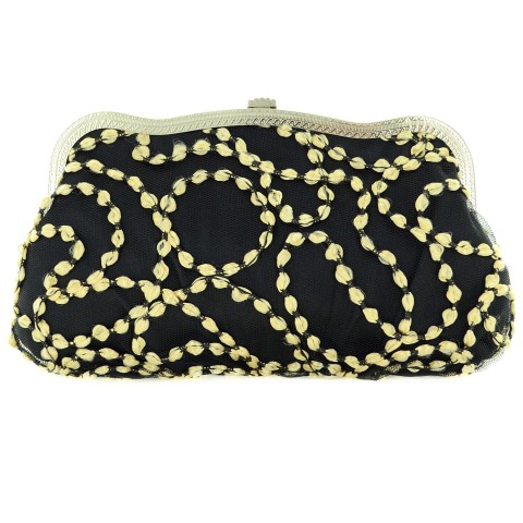 Crystal Bow Wave Ribbon Clutch