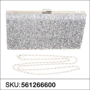 Shimmering Metallic Crystal Clutch