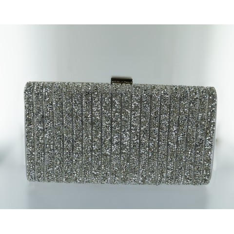 Shimmering Metallic Crystal Clutch