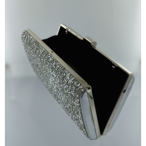 Shimmering Metallic Crystal Clutch