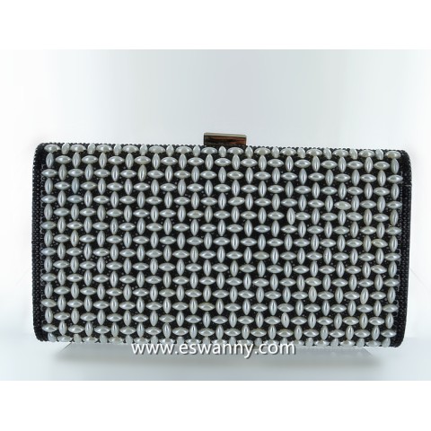 Crystal & Faux Pearl Clutch