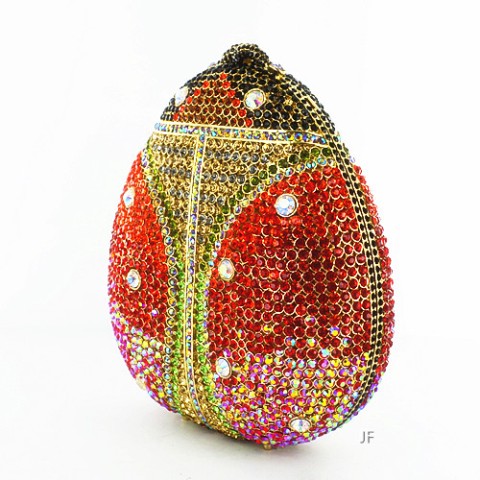 Glamorous Ladybug Crystal Clutch Bag