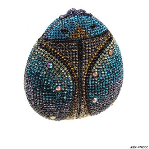 Glamorous Ladybug Crystal Clutch Bag