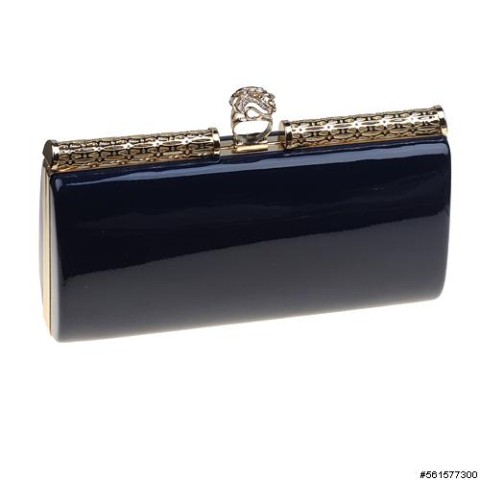 Liquid-Shine Vegan Patent Leather Frame Clutch