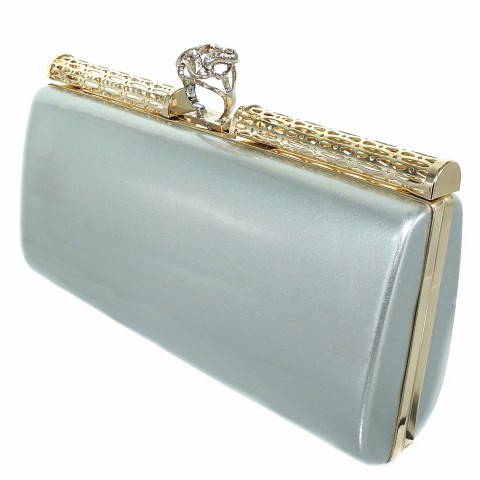 Liquid-Shine Vegan Patent Leather Frame Clutch