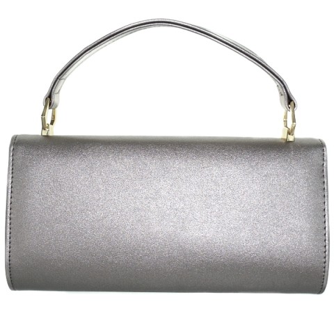 Elegant Feminine Top Handle Faux Leather Clutch