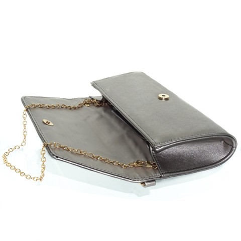 Elegant Feminine Top Handle Faux Leather Clutch