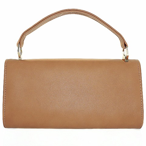 Elegant Feminine Top Handle Faux Leather Clutch