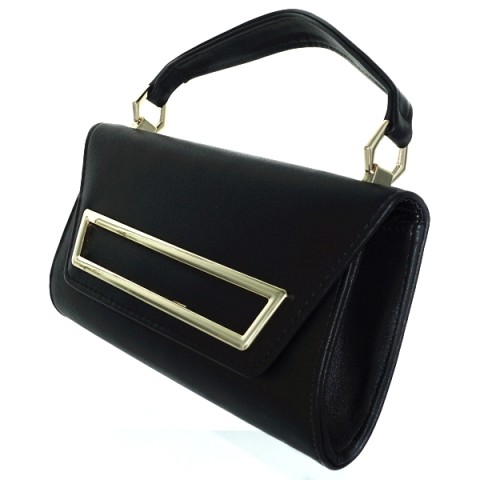 Elegant Feminine Top Handle Faux Leather Clutch