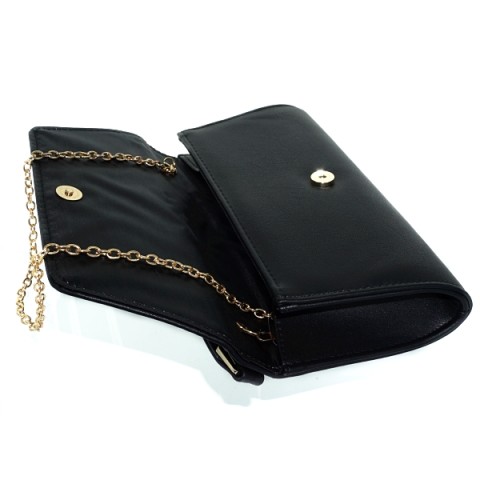 Elegant Feminine Top Handle Faux Leather Clutch