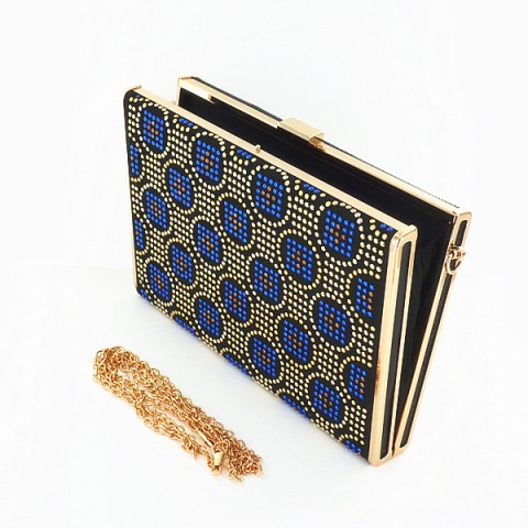 Studded Faux Leather Clutch