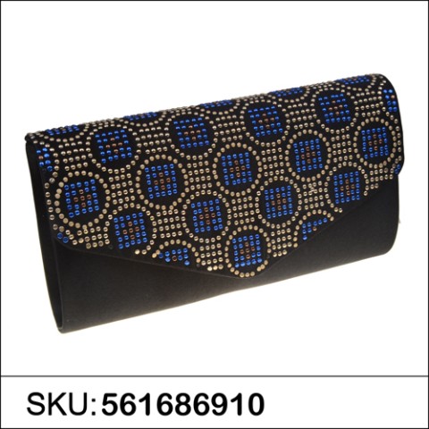 Studded Silk Like Stain Clutch