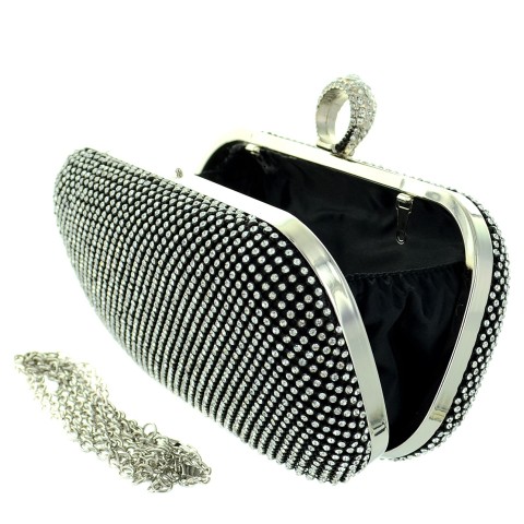 Dazzling Allover Rhinestone Ring Clutch