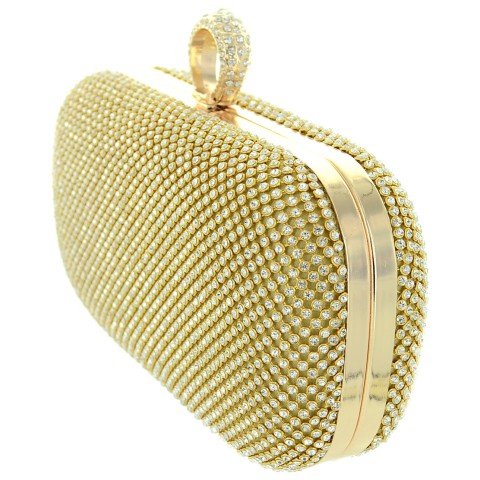 Dazzling Allover Rhinestone Ring Clutch