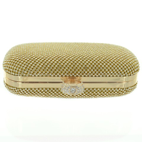 Dazzling Allover Rhinestone Ring Clutch