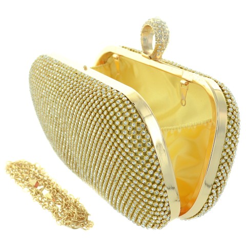 Dazzling Allover Rhinestone Ring Clutch