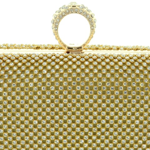 Dazzling Allover Rhinestone Ring Clutch